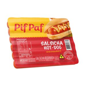 Salsicha Hot-Dog Resfriada 500g - Caixa C/ 12. Qualidade e Sabor Pif Paf