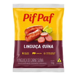 Linguiça de Carne Suína 5kg - caixa c/ 2. Qualidade e Sabor Pif Paf