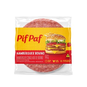Hambúrguer Bovino a Granel 90g - Caixa c/ 36. Qualidade e Sabor Pif Paf